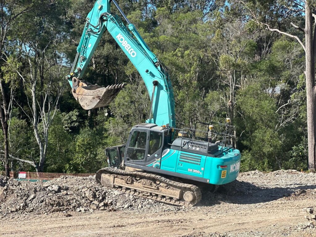Blue Kobelco Excavator Hire Brisbane